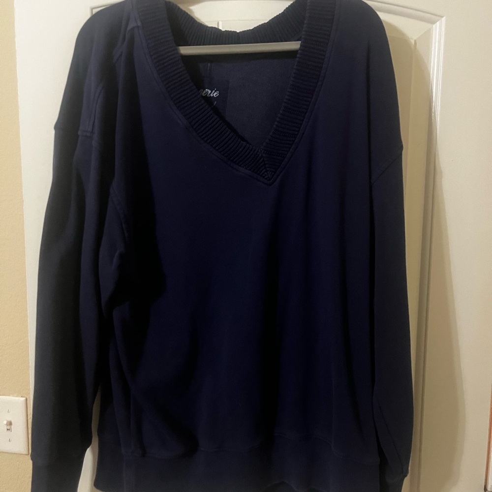 Aerie Navy V-Neck Sweater